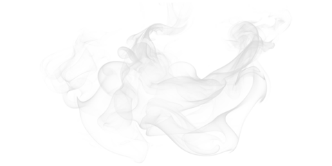 Ethereal white smoke swirls a flowing ghostly vapor cloud texture against dark black background Dynamic abstract motion