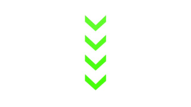 Stacked Bright Green Downward Arrows on White Background