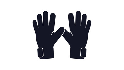 Obraz premium A silhouette illustration of a human hand in a black glove showing a finger gesture as a business symbol of help and care