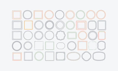 Set of vector web design icons for business social media and technology concepts