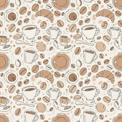 Obraz premium Seamless Pattern Cute Illustration for Fabric, Wallpaper, and Background