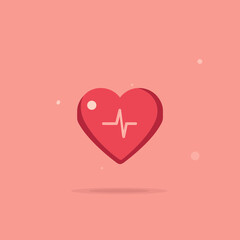 A Heart Icon With a Pulse Representing Vital Health