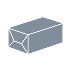 Fototapeta premium Simple 3d rectangular box with gray color