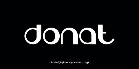 Vector illustration of a modern sans serif style alphabet font with rounded shapes, clean, soft and friendly characters.