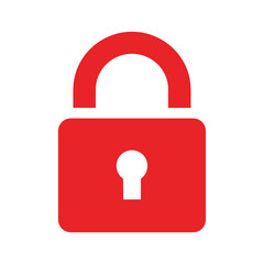 Unlocked red padlock icon representing security and access