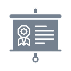 Certificate icon on projector screen
