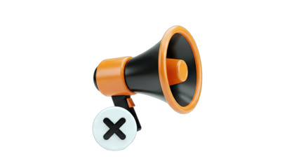 Megaphone with Cancel Symbol - No Announcement Concept
