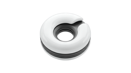 Modern Donut-Shaped Object on White Background