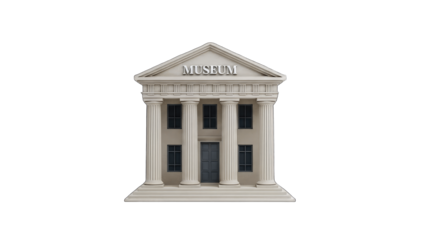 Museum Building Isolated on White Background