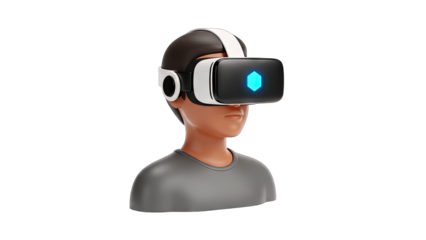 Person Wearing VR Headset in Virtual Reality