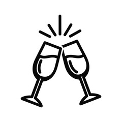 Cheers to a celebration with champagne flutes © Orchi