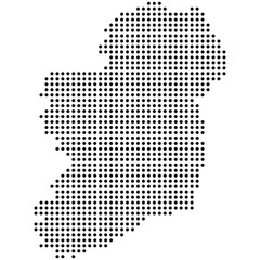 Ireland dotted map, black dot map vector illustration isolated