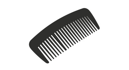 A single black hair comb isolated on a plain white background