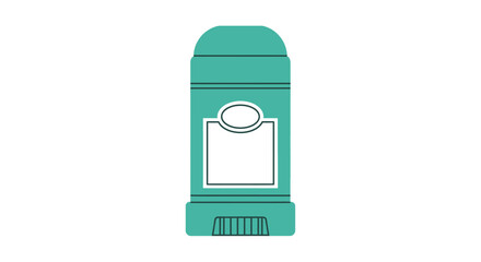 Simple turquoise glue stick illustration with a white label and ribbed base