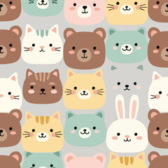 Seamless Pattern Cute Illustration for Fabric, Wallpaper, and Background