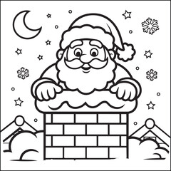 Christmas bold and easy black and white coloring pages