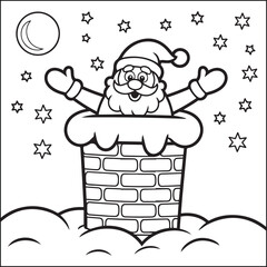 Christmas bold and easy black and white coloring pages