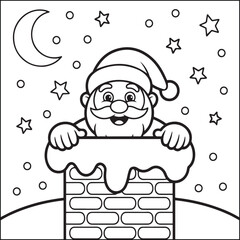 Christmas bold and easy black and white coloring pages