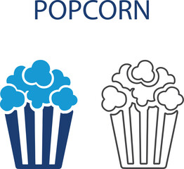 popcorn icons vector illustration