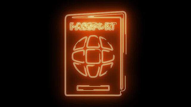 Airport icon neon animation	
