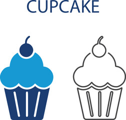 Cupcake icons vector illustration