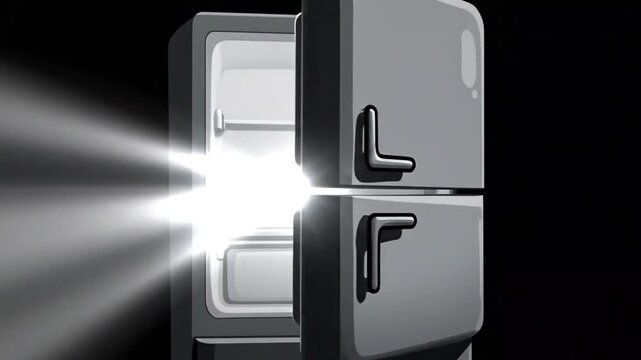 Radiating Light: An Open Refrigerator's Luminescence in a Dark Kitchen