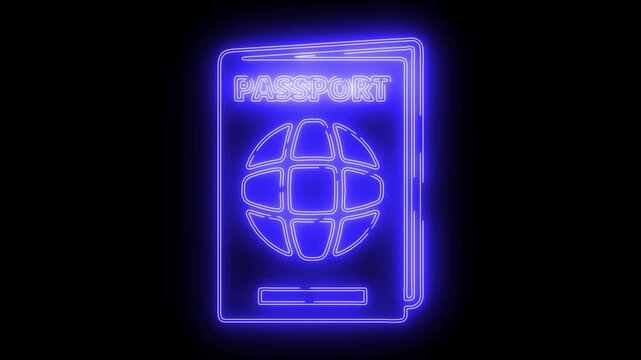 Airport icon neon animation	
