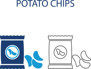 Potato chips icons vector illustration
