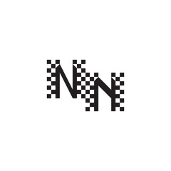 Alphabet Logo Monogram Design Modern Abstract Bold NN Initial Pixel Vector Alphabet