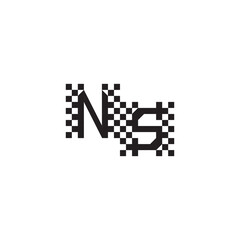 Alphabet Logo Monogram Design Modern Abstract Bold NS Initial Pixel Vector Alphabet
