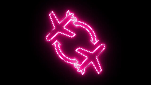 Airport icon neon animation	
