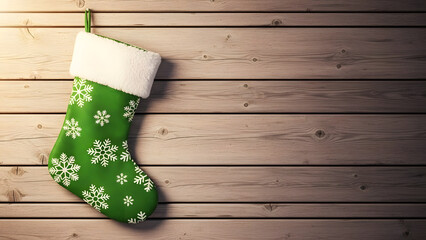 Elegant Christmas Stocking Poster with Seasonal Decor