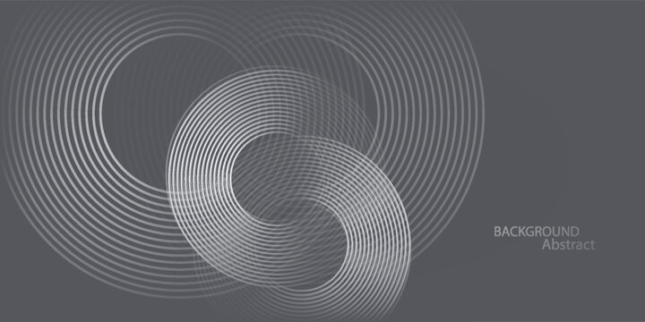 Dark gray background with circular line patterns. The background features a smooth texture with gray circles adding depth to the gray backdrop. Circle pattern background vector. EPS 10