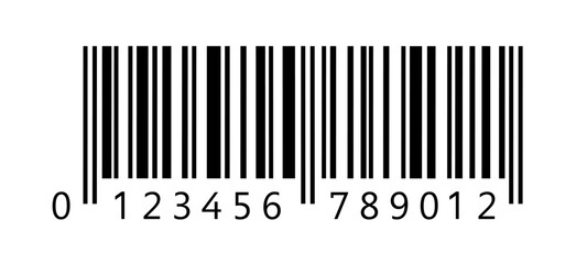 Barcode, bar code icon isolated on transparent background, simple example barcode vector icon, universal tag for scanning product - vector
