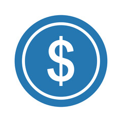 Dollar sign icon in blue circle
