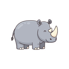 Rhinoceros Cute Animal Illustration cartoon