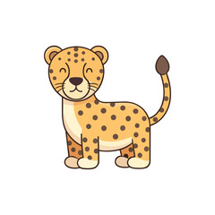 Cheetah Cute Animal Illustration cartoon
