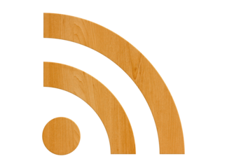 Wooden wifi symbol icon. Wireless internet signal concept