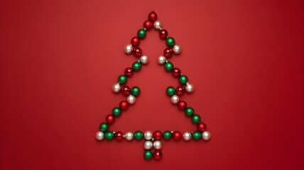 christmas tree made of christmas decorations