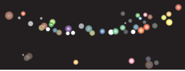 The bokeh effect on a black background comes in various colors and can be used on all backgrounds, including banners.