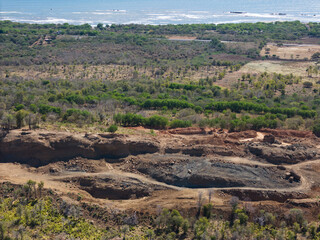 Sand and stones quarry landscape