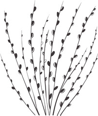 Black and white minimalist botanical with heart-shaped leaves