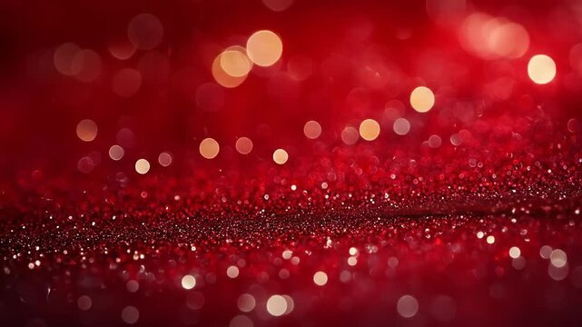 Abstract red background with bokeh effect and glitter texture