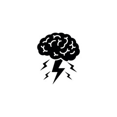 Brain with Lightning Bolt Inspiration Icon