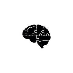 Brain with Puzzle Piece Solution Icon
