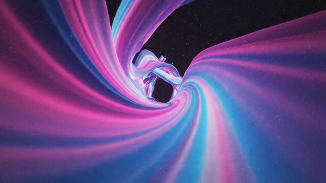  Futuristic animation of bundled fiber optic strands with colorful signals blinking and flowing rapidly along their paths