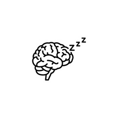 Brain with Zzz Sleep Icon Silhouette