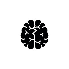 Broken Brain Trauma Icon Silhouette
