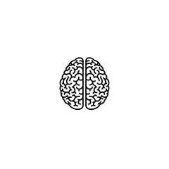 Simple Brain Line Drawing Vector
