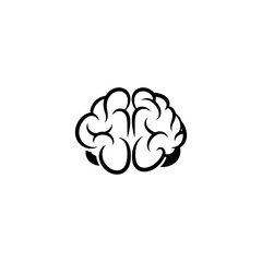 Stylized Brain Logo Mark Icon Silhouette